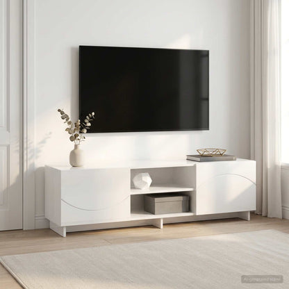 vidaXL TV Stand 140 x 34.5 x 40 cm High Gloss White Engineered Wood