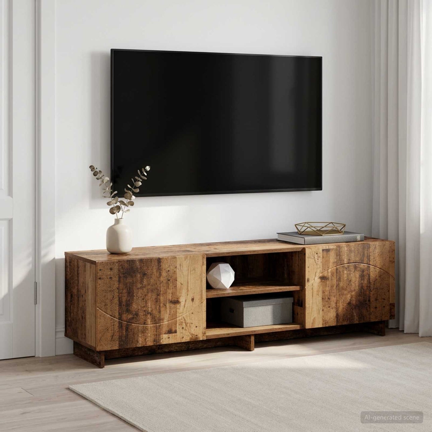 vidaXL TV Stand 140 x 34.5 x 40 cm Old Wood Engineered Wood