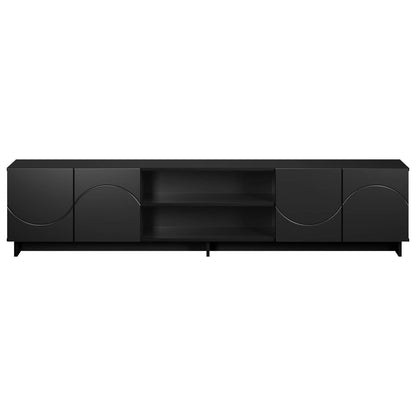 vidaXL TV Stand 180 x 34.5 x 40 cm Black Engineered Wood
