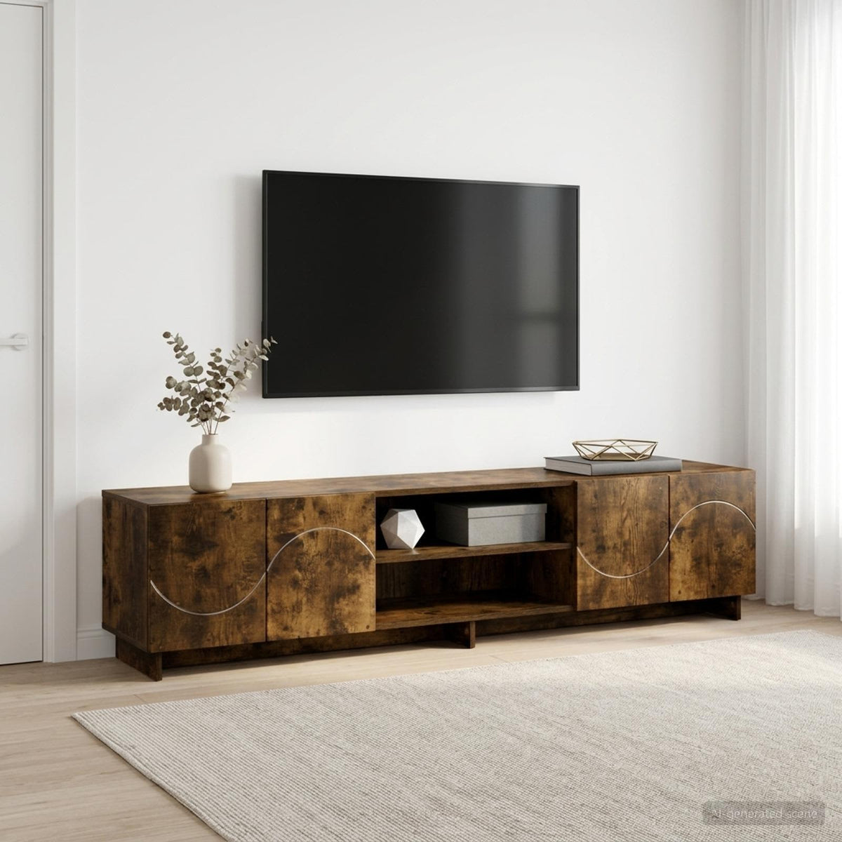 vidaXL TV Stand 180 x 34.5 x 40 cm Smoked Oak Engineered Wood