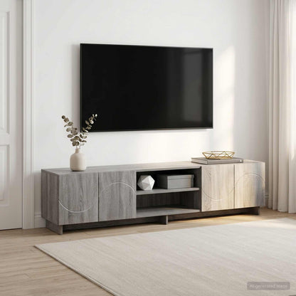 vidaXL TV Stand 180 x 34.5 x 40 cm Grey Sonoma Engineered Wood