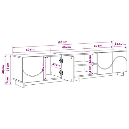 vidaXL TV Stand 180 x 34.5 x 40 cm Artisan Oak Engineered Wood