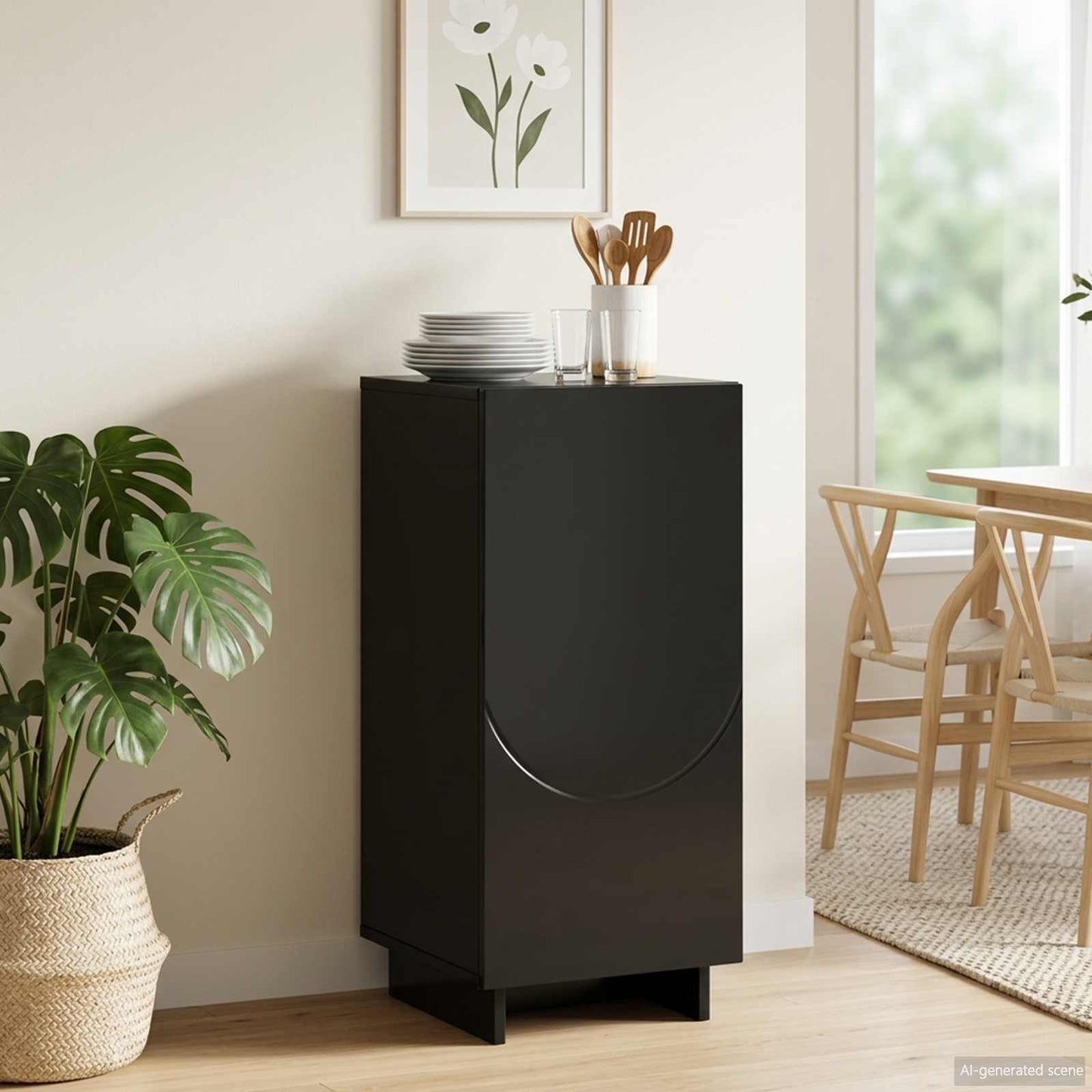 vidaXL Sideboard Black 33.5 x 34.5 x 75 cm Engineered Wood