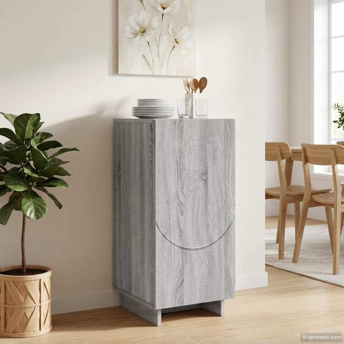 vidaXL Sideboard Grey Sonoma 33.5 x 34.5 x 75 cm Engineered Wood