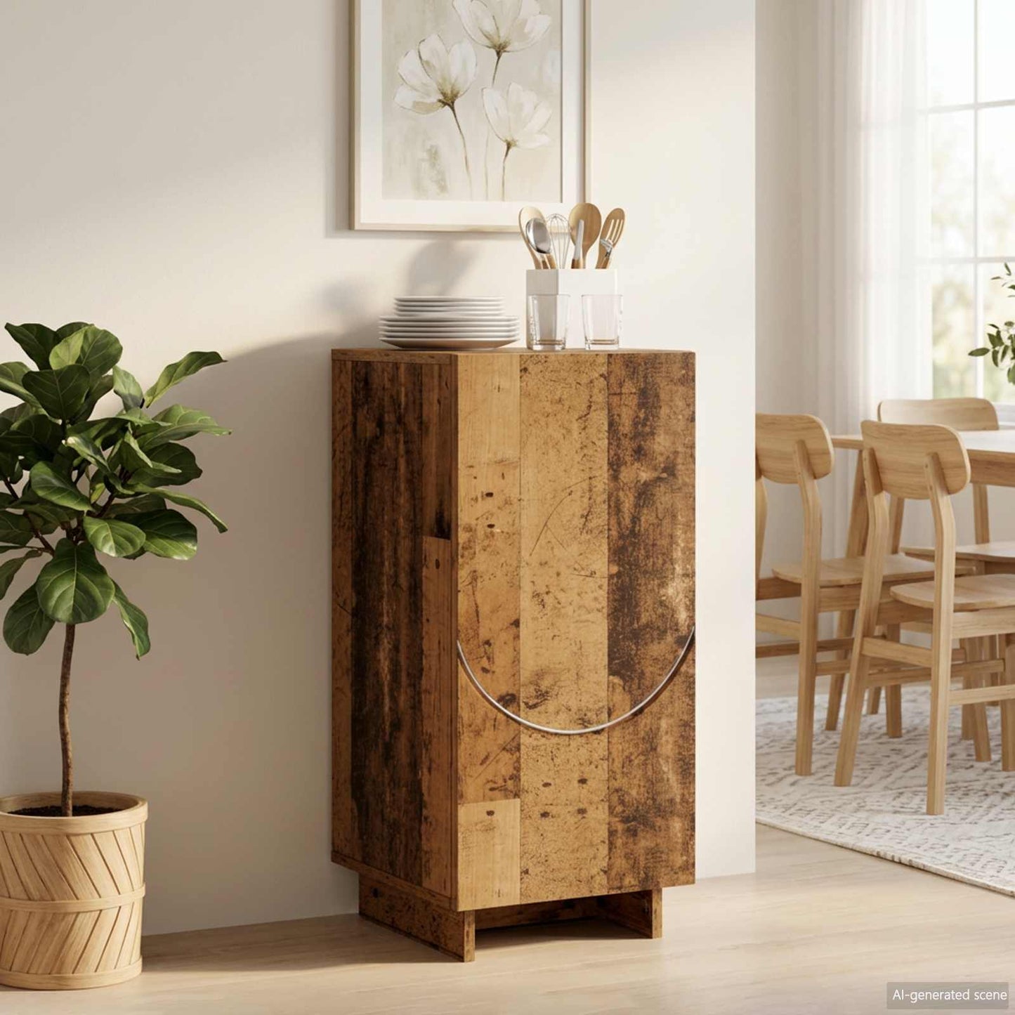 vidaXL Sideboard Old Wood 33.5 x 34.5 x 75 cm Engineered Wood