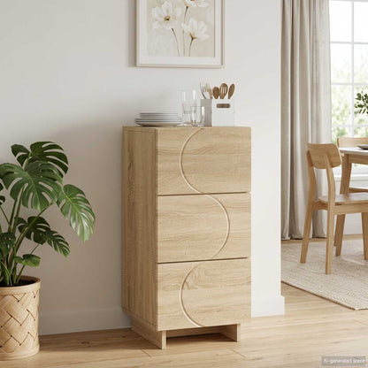 vidaXL Sideboard Sonoma Oak 33.5 x 34.5 x 75 cm Engineered Wood