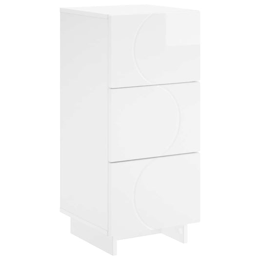 vidaXL Sideboard High Gloss White 33.5 x 34.5 x 75 cm Engineered Wood