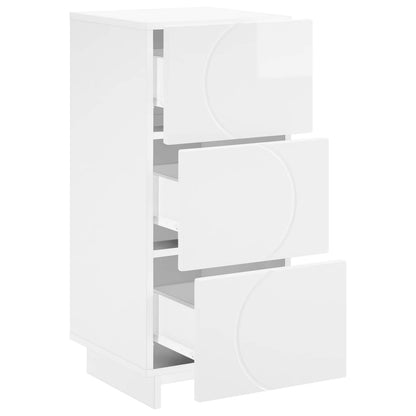 vidaXL Sideboard High Gloss White 33.5 x 34.5 x 75 cm Engineered Wood