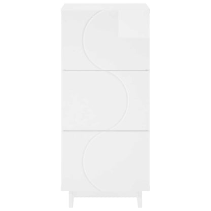 vidaXL Sideboard High Gloss White 33.5 x 34.5 x 75 cm Engineered Wood