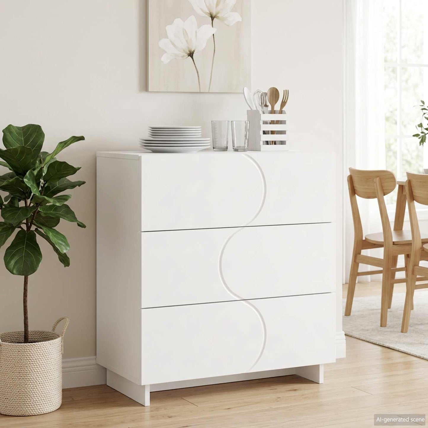 vidaXL Sideboard White 70 x 38 x 75 cm Engineered Wood