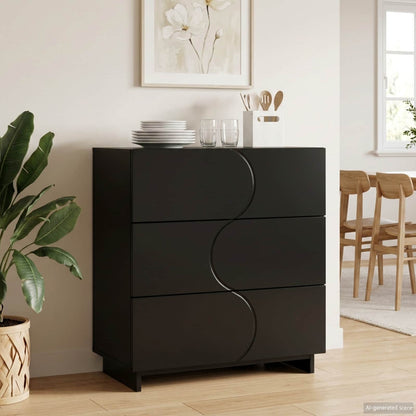 vidaXL Sideboard Black 70 x 38 x 75 cm Engineered Wood
