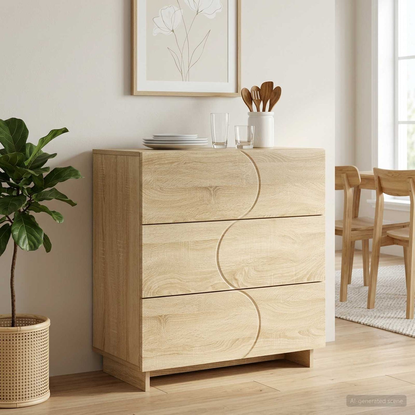 vidaXL Sideboard Sonoma Oak 70 x 38 x 75 cm Engineered Wood