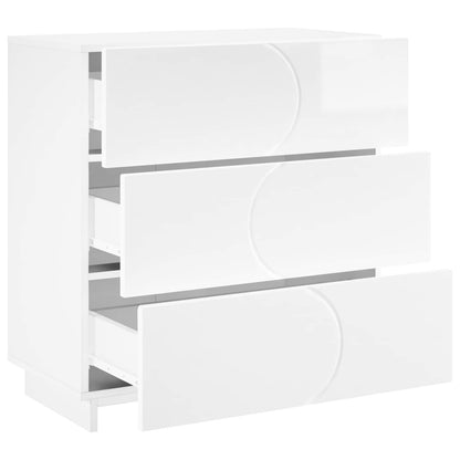vidaXL Sideboard High Gloss White 70 x 38 x 75 cm Engineered Wood