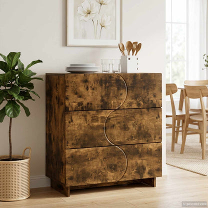 vidaXL Sideboard Smoked Oak 70 x 38 x 75 cm Engineered Wood