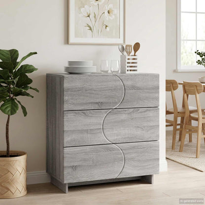 vidaXL Sideboard Grey Sonoma 70 x 38 x 75 cm Engineered Wood