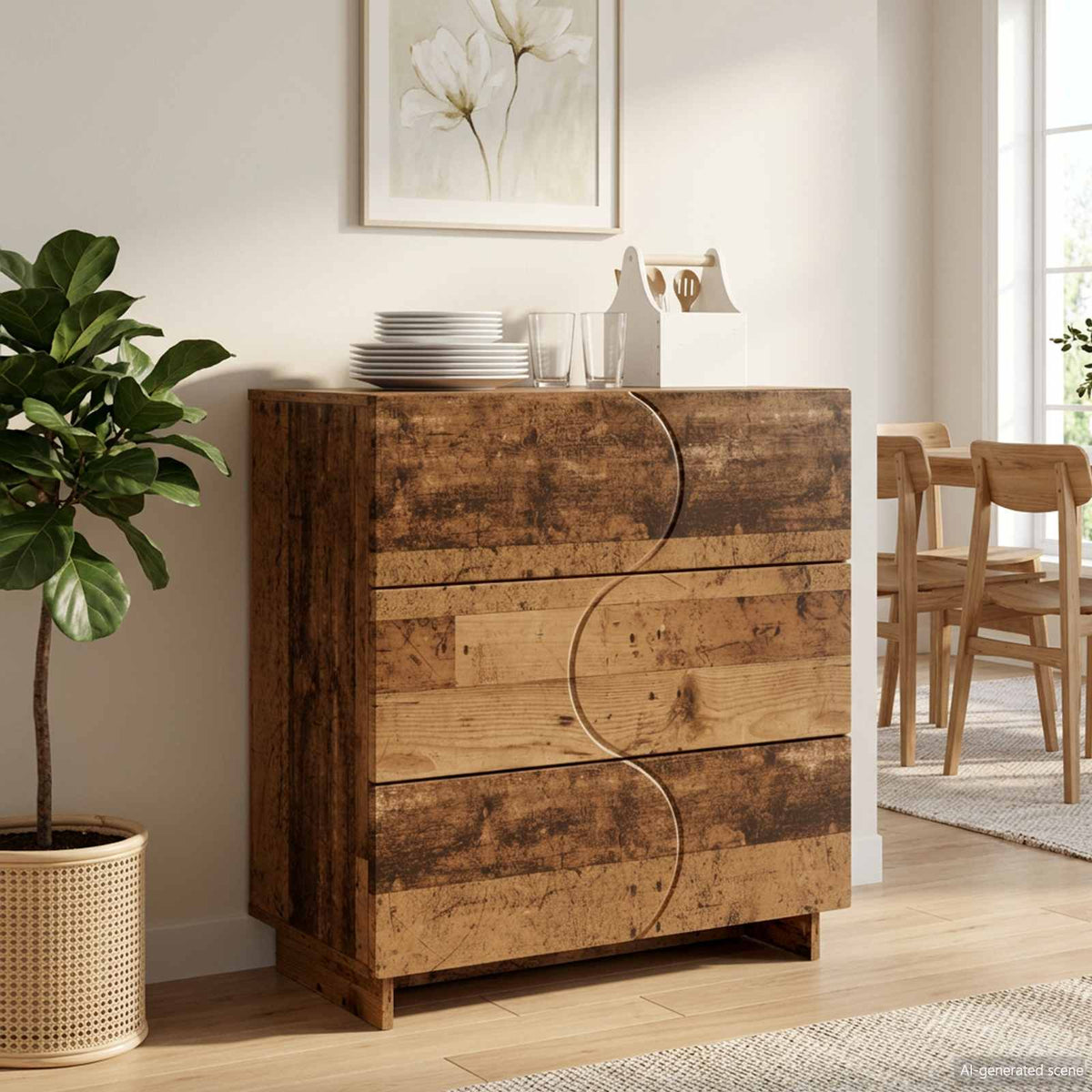 vidaXL Sideboard Old Wood 70 x 38 x 75 cm Engineered Wood