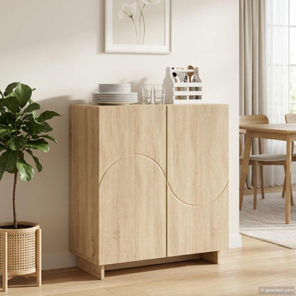 vidaXL Sideboard Sonoma Oak 67 x 34.5 x 75 cm Engineered Wood