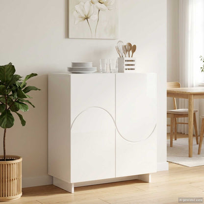 vidaXL Sideboard High Gloss White 67 x 34.5 x 75 cm Engineered Wood