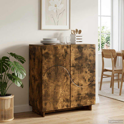 vidaXL Sideboard Smoked Oak 67 x 34.5 x 75 cm Engineered Wood