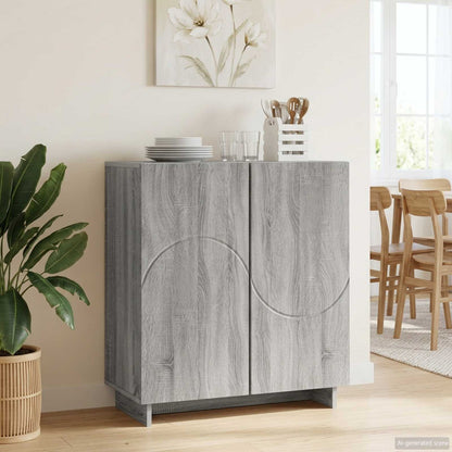 vidaXL Sideboard Grey Sonoma 67 x 34.5 x 75 cm Engineered Wood