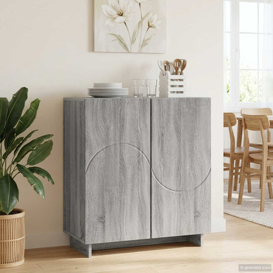 vidaXL Sideboard Grey Sonoma 67 x 34.5 x 75 cm Engineered Wood