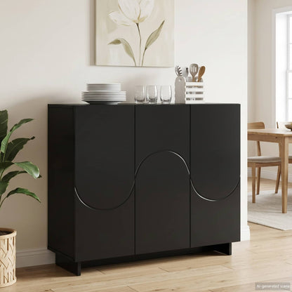 vidaXL Sideboard Black 85.5 x 31 x 75 cm Engineered Wood