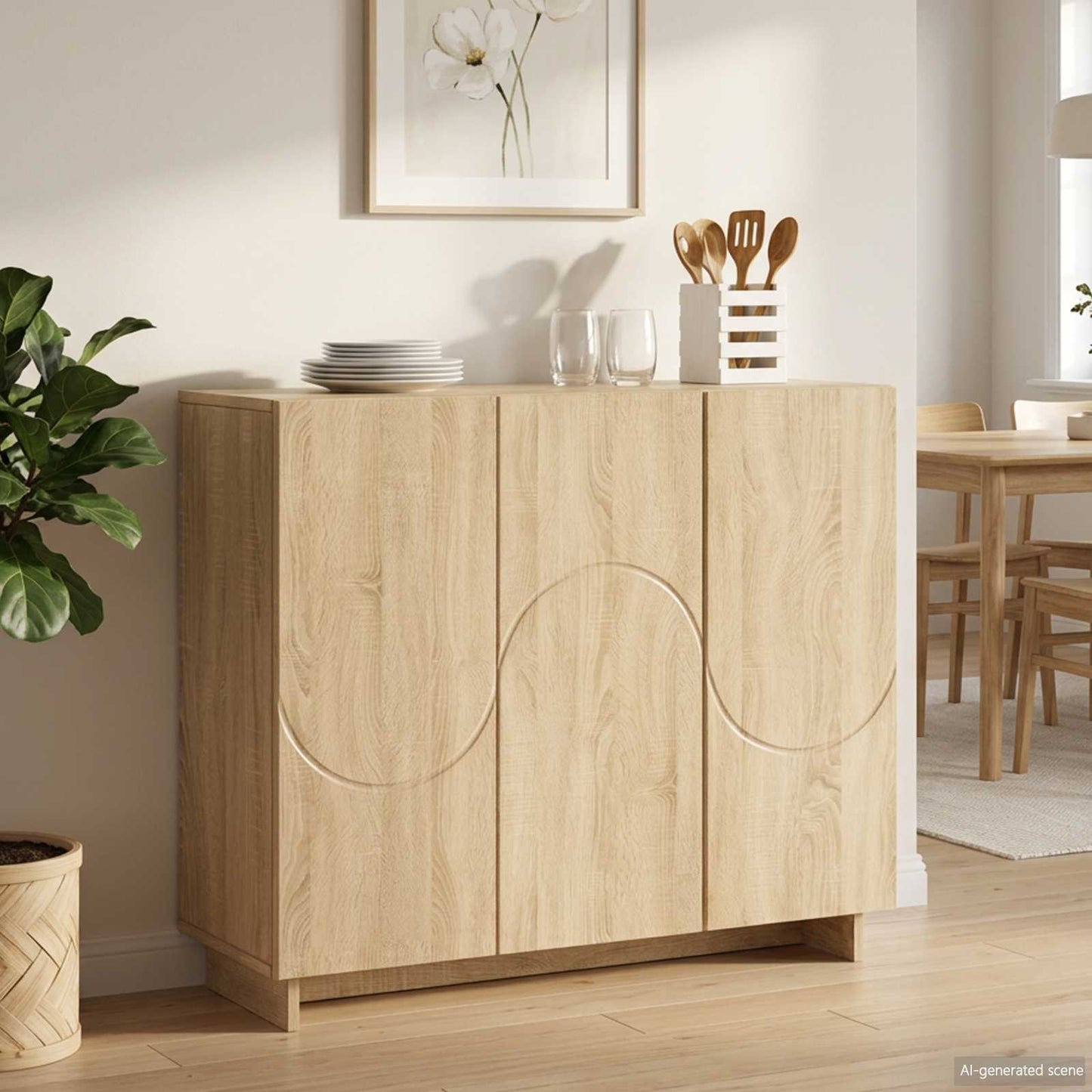 vidaXL Sideboard Sonoma Oak 85.5 x 31 x 75 cm Engineered Wood
