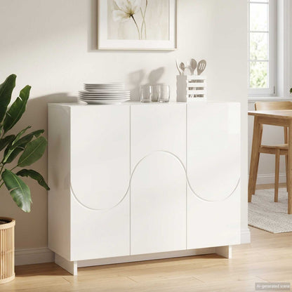 vidaXL Sideboard High Gloss White 85.5 x 31 x 75 cm Engineered Wood