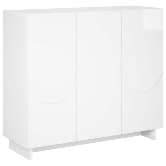 vidaXL Sideboard High Gloss White 85.5 x 31 x 75 cm Engineered Wood