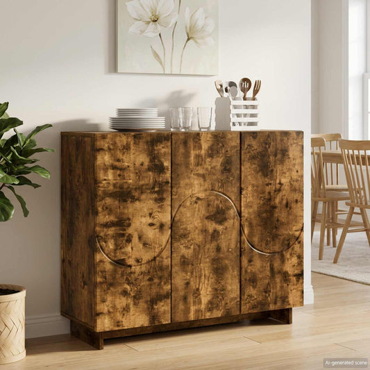 vidaXL Sideboard Smoked Oak 85.5 x 31 x 75 cm Engineered Wood