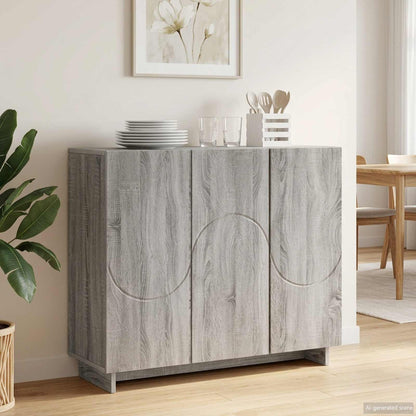 vidaXL Sideboard Grey Sonoma 85.5 x 31 x 75 cm Engineered Wood