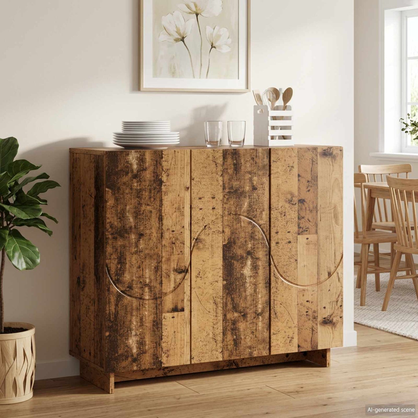 vidaXL Sideboard Old Wood 85.5 x 31 x 75 cm Engineered Wood