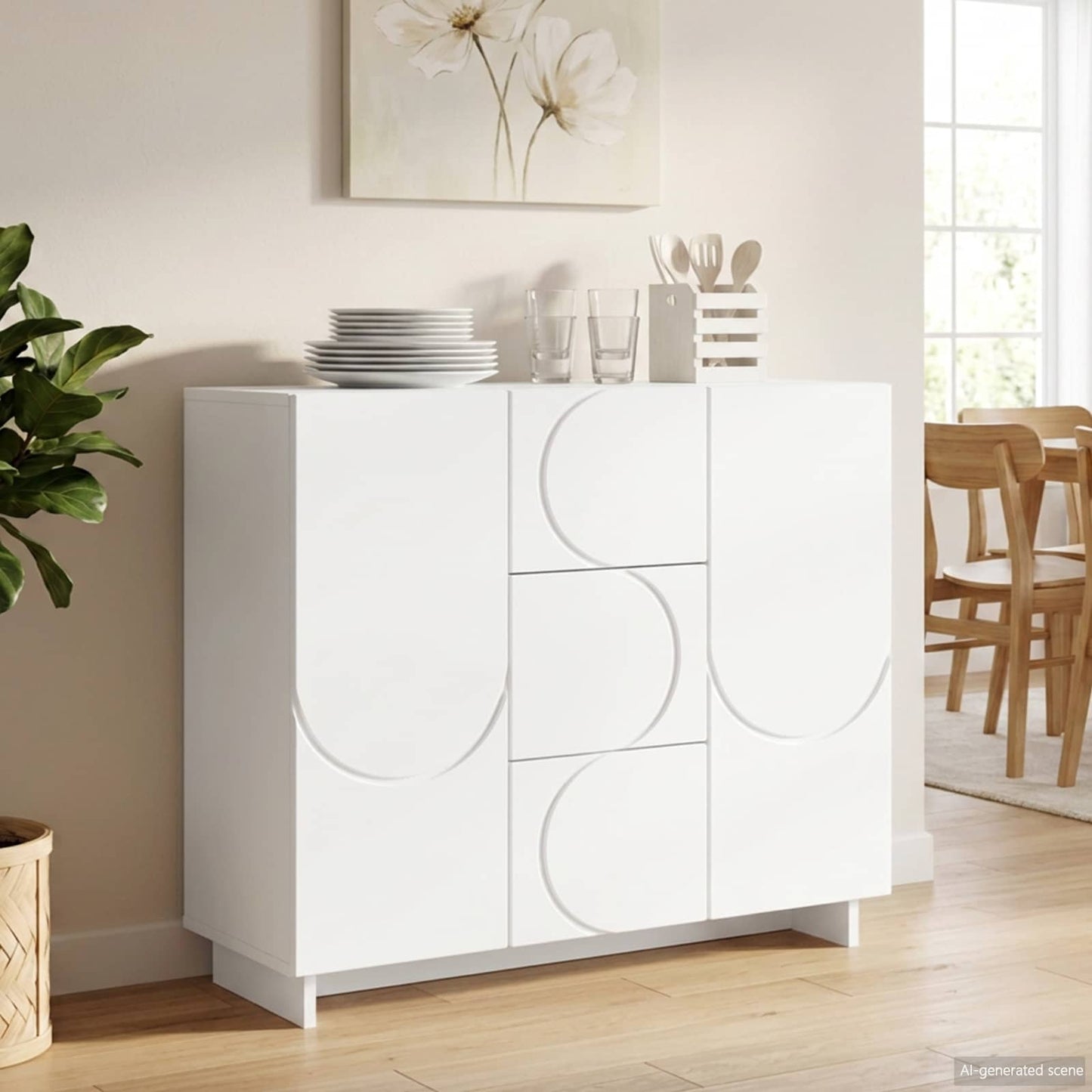 vidaXL Sideboard White 85.5 x 31 x 75 cm Engineered Wood