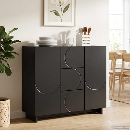 vidaXL Sideboard Black 85.5 x 31 x 75 cm Engineered Wood