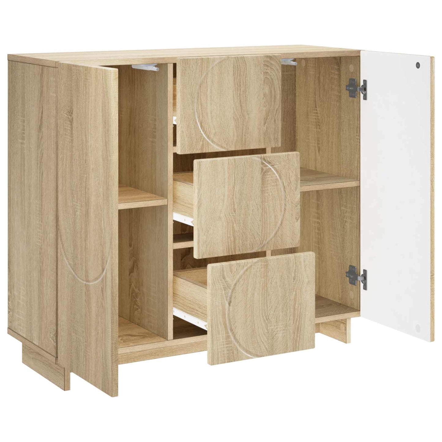 vidaXL Sideboard Sonoma Oak 85.5 x 31 x 75 cm Engineered Wood