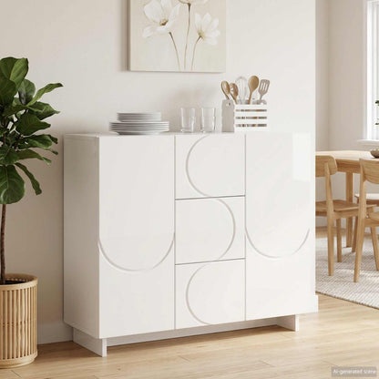 vidaXL Sideboard High Gloss White 85.5 x 31 x 75 cm Engineered Wood