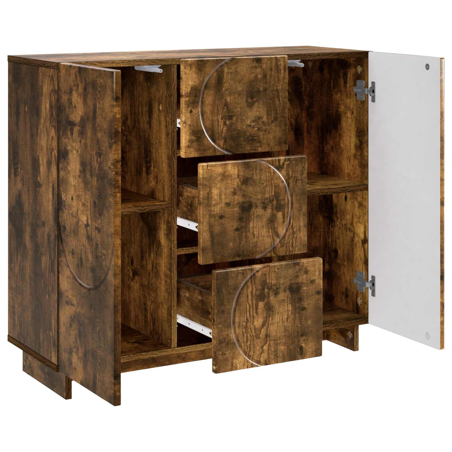 vidaXL Sideboard Smoked Oak 85.5 x 31 x 75 cm Engineered Wood