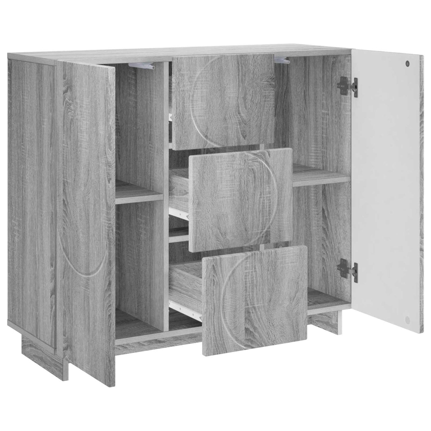 vidaXL Sideboard Grey Sonoma 85.5 x 31 x 75 cm Engineered Wood