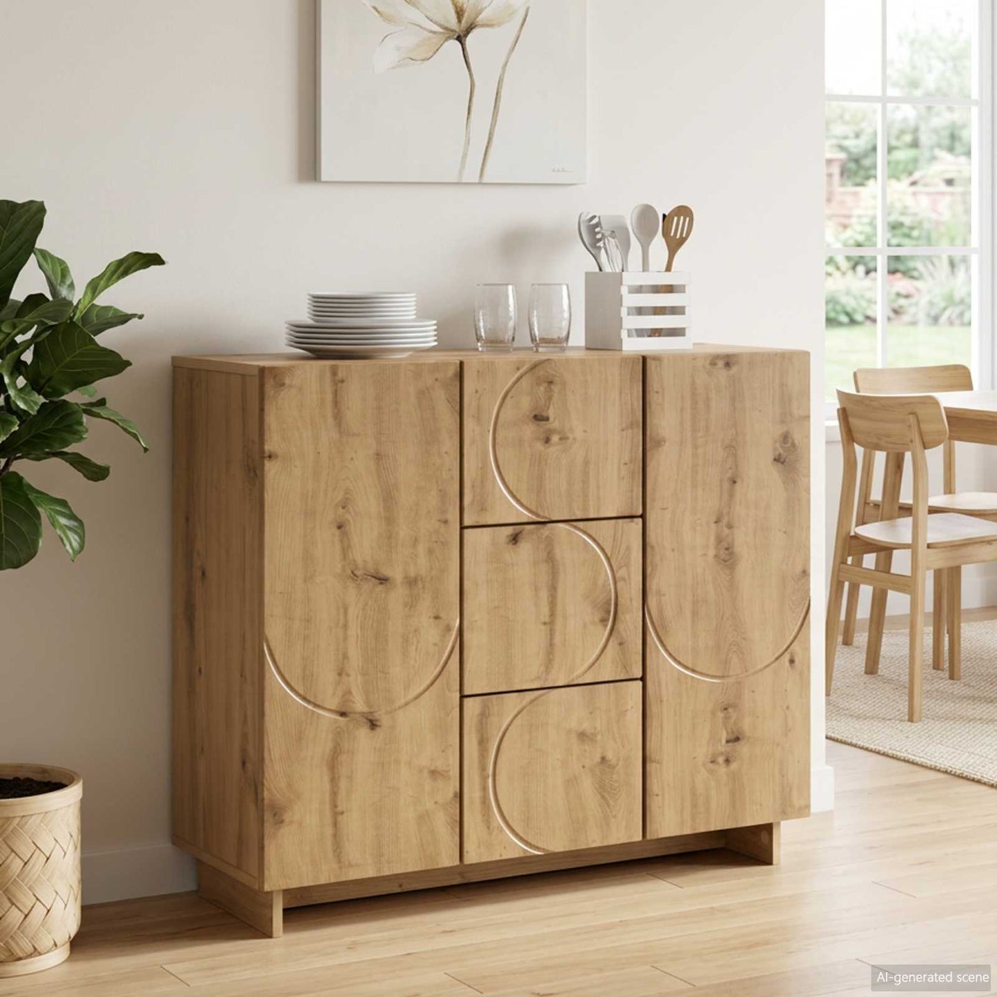 vidaXL Sideboard Artisan Oak 85.5 x 31 x 75 cm Engineered Wood