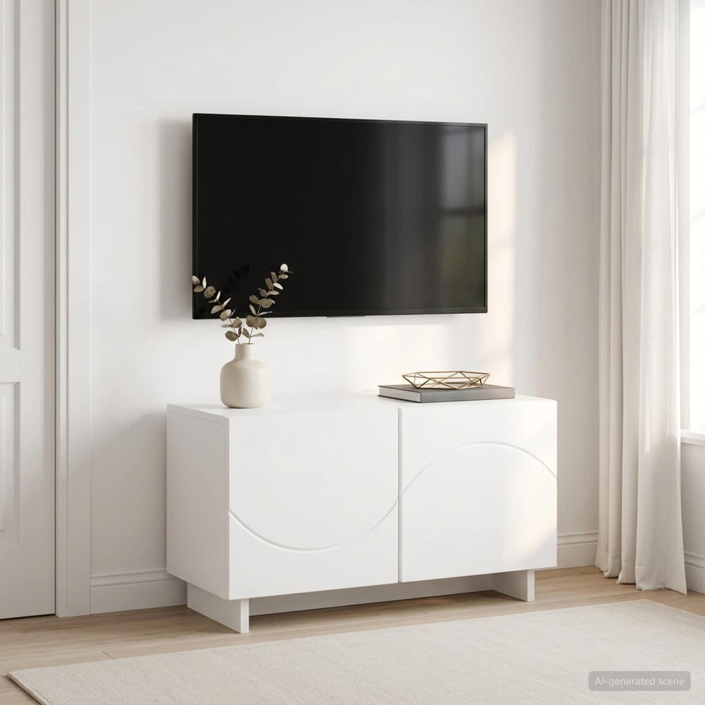 vidaXL TV Stand 60 x 34.5 x 40 cm White Engineered Wood