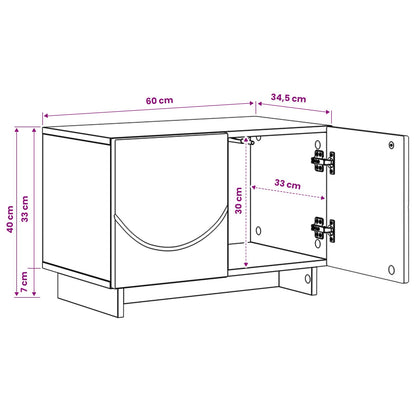 vidaXL TV Stand 60 x 34.5 x 40 cm Black Engineered Wood