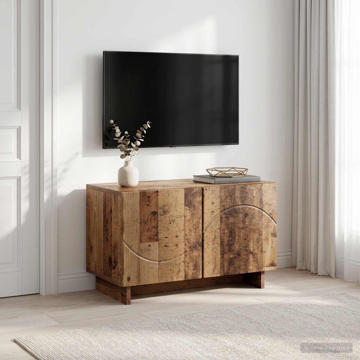 vidaXL TV Stand 60 x 34.5 x 40 cm Old Wood Engineered Wood