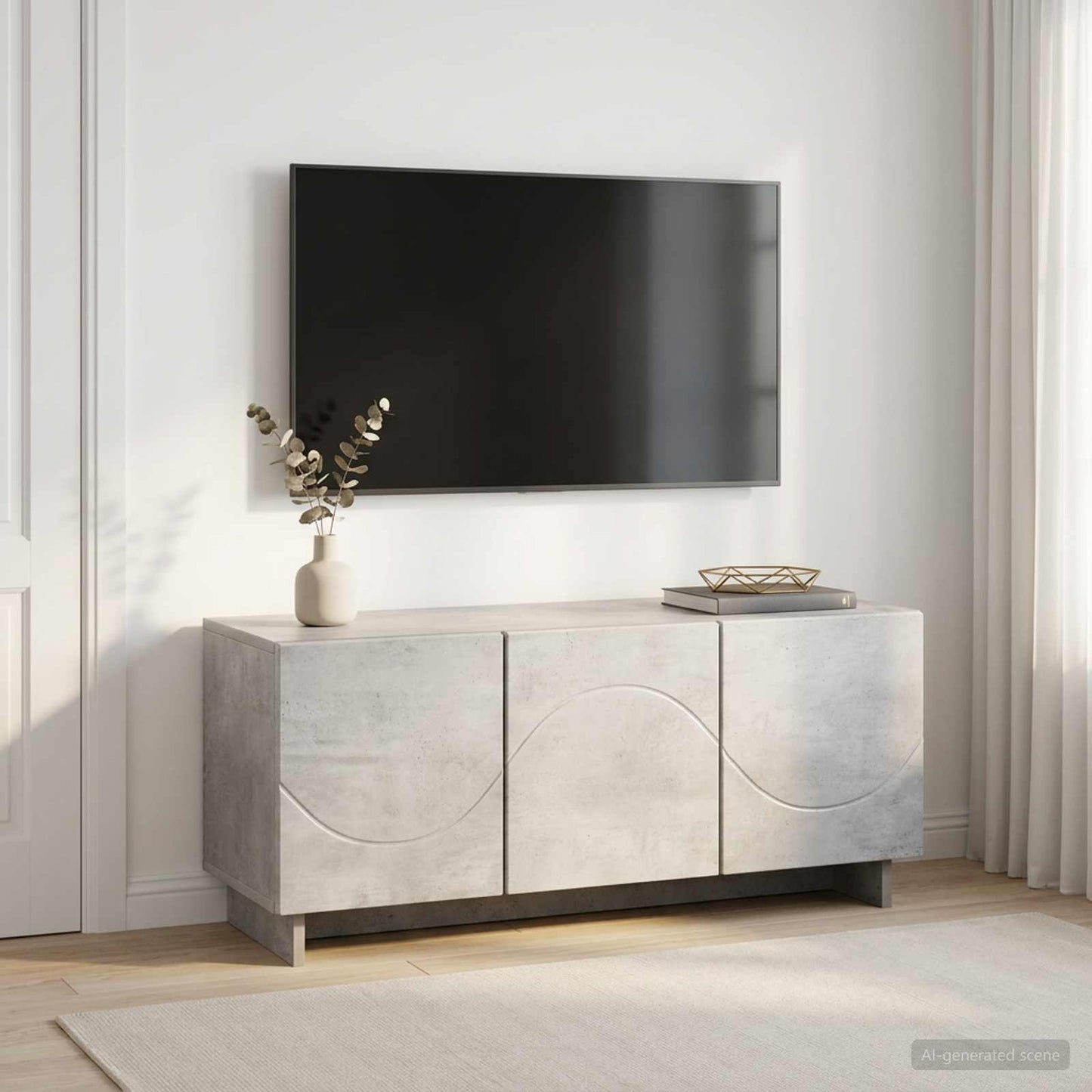 vidaXL TV Stand 90 x 34.5 x 40 cm Concrete Grey Engineered Wood