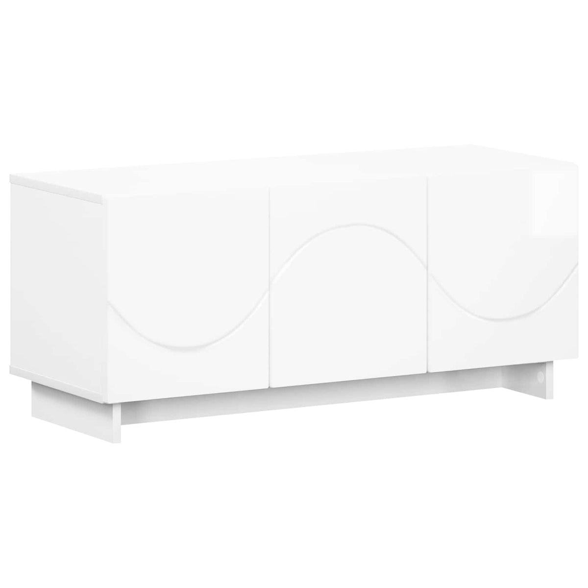 vidaXL TV Stand 90 x 34.5 x 40 cm High Gloss White Engineered Wood