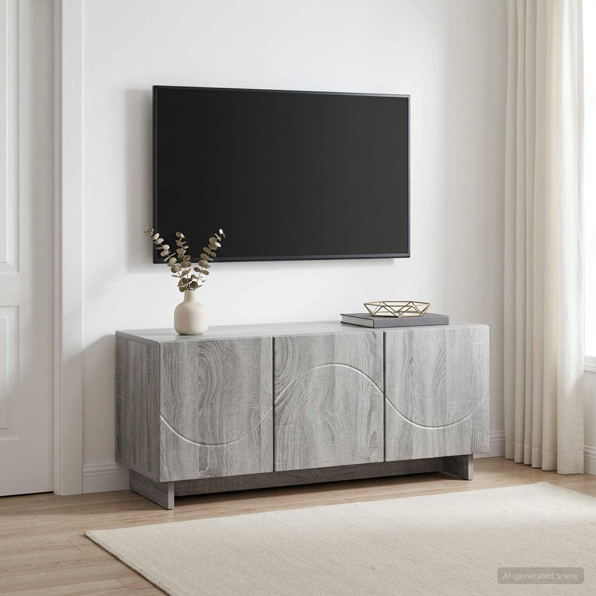 vidaXL TV Stand 90 x 34.5 x 40 cm Grey Sonoma Engineered Wood