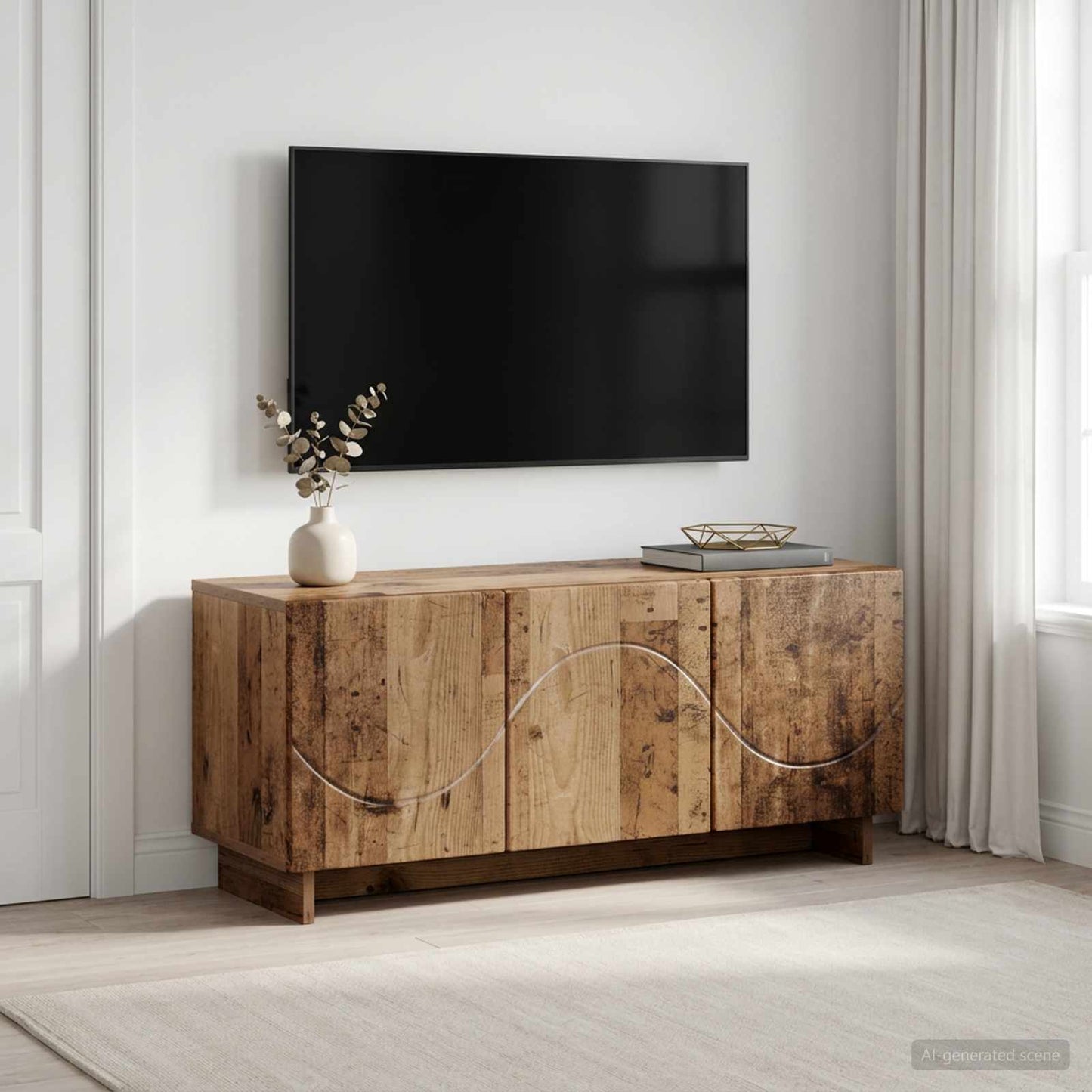 vidaXL TV Stand 90 x 34.5 x 40 cm Old Wood Engineered Wood