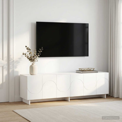 vidaXL TV Stand 140 x 34.5 x 40 cm White Engineered Wood