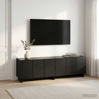 vidaXL TV Stand 140 x 34.5 x 40 cm Black Engineered Wood