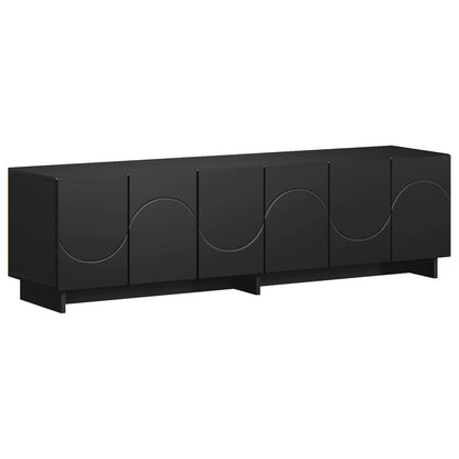 vidaXL TV Stand 140 x 34.5 x 40 cm Black Engineered Wood
