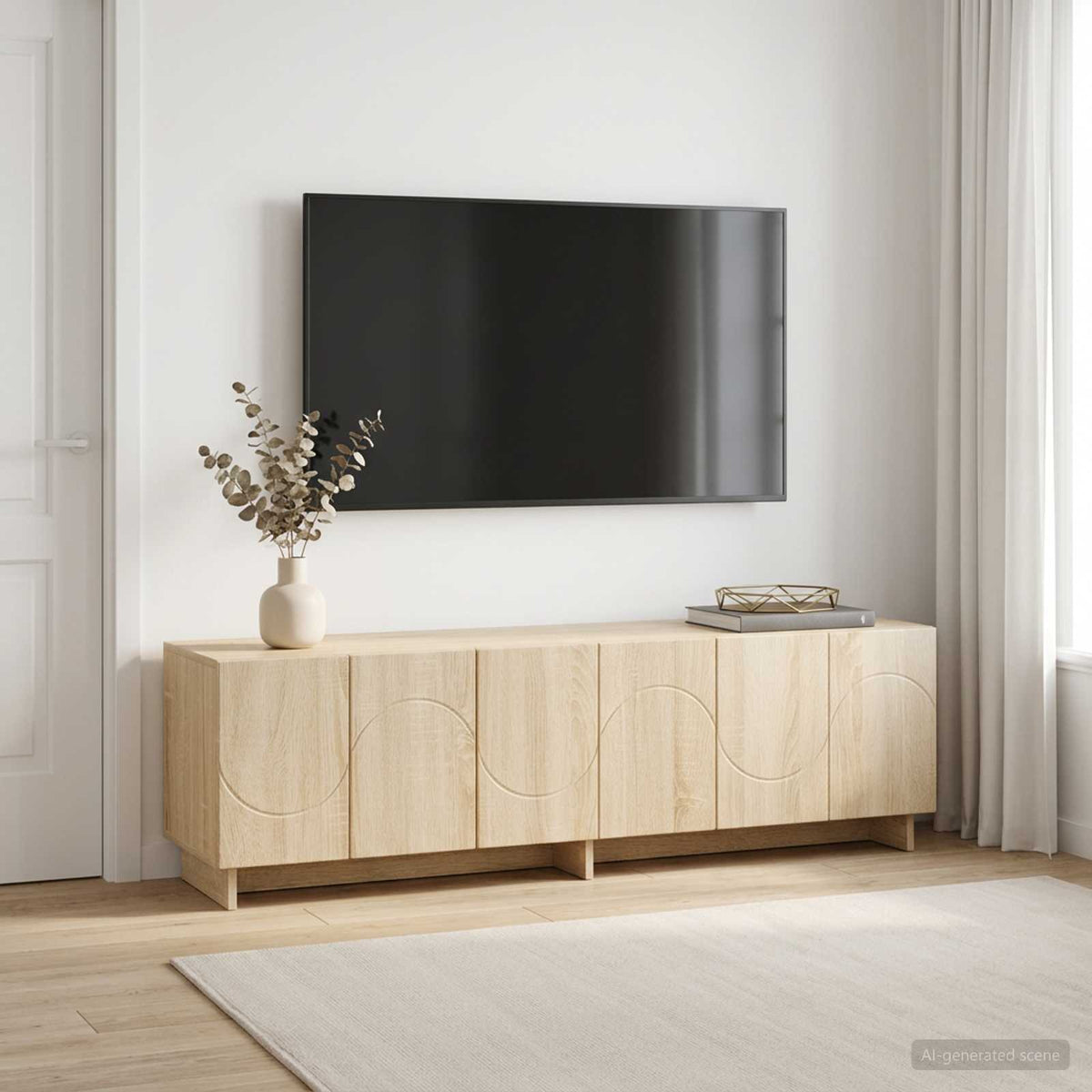 vidaXL TV Stand 140 x 34.5 x 40 cm Sonoma Oak Engineered Wood